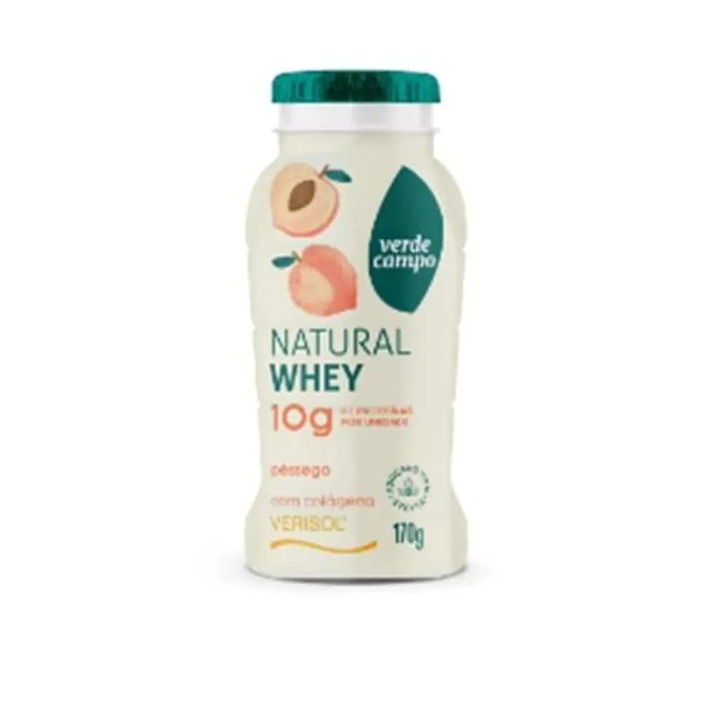 Iogurte desnatado sabor pessego verde campo natural whey 170g