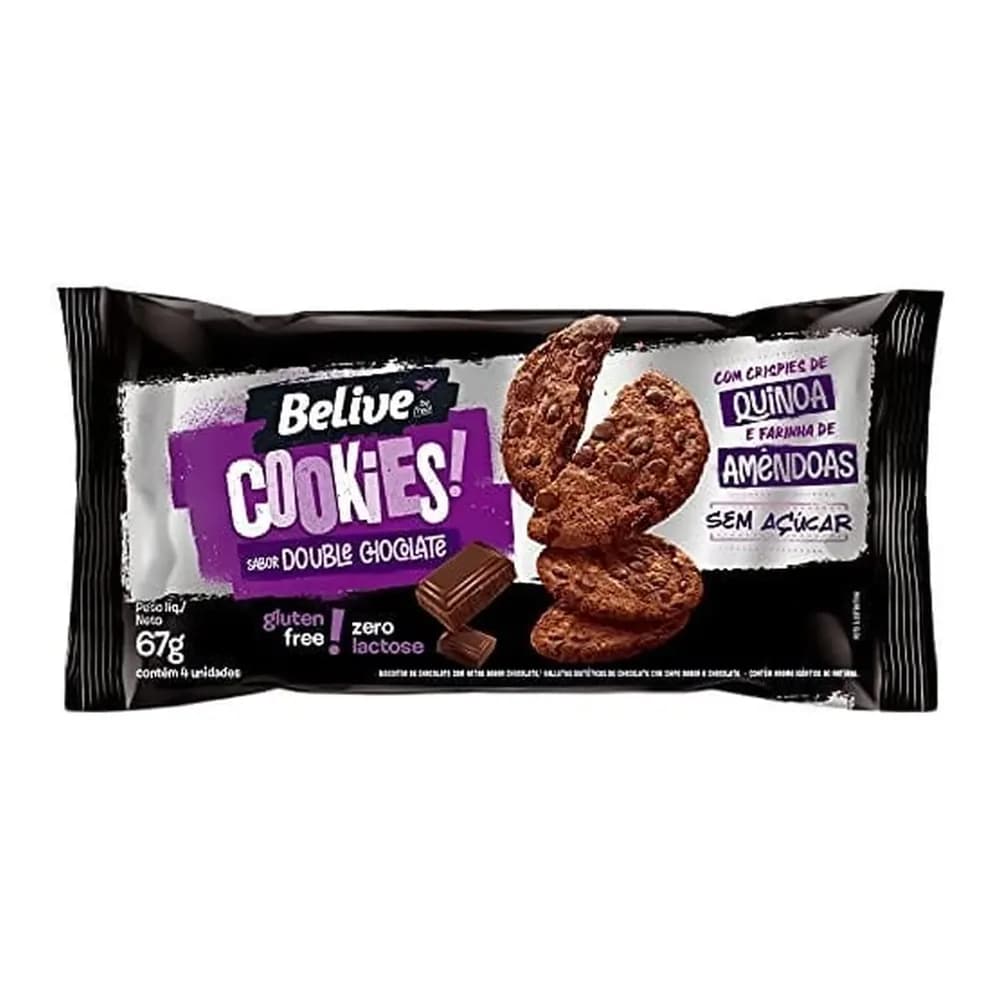 Cookie double chocolate sem acucar belive 67g