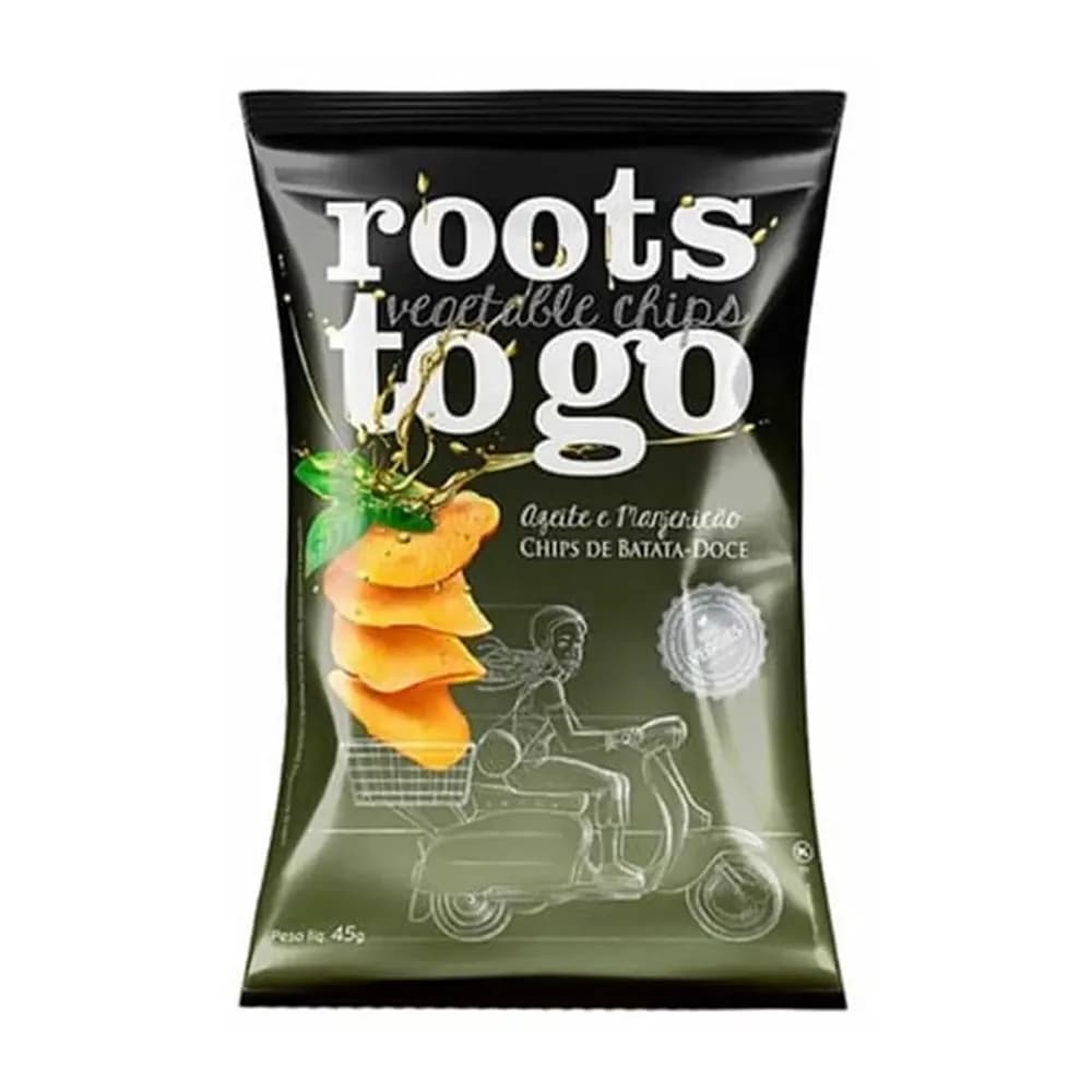 Chips de batata doce azeite e manjericao roots to go 45g