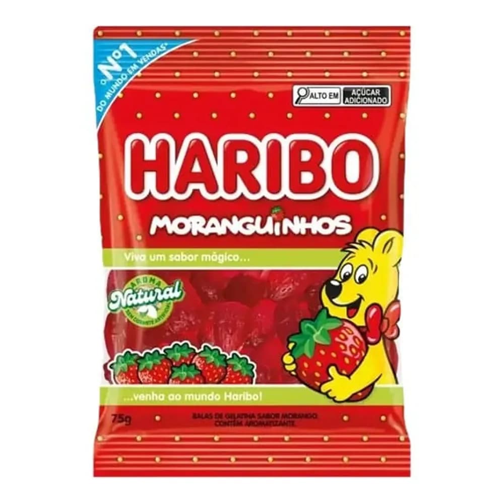 Bala de gelatina moranguinhos haribo 75g