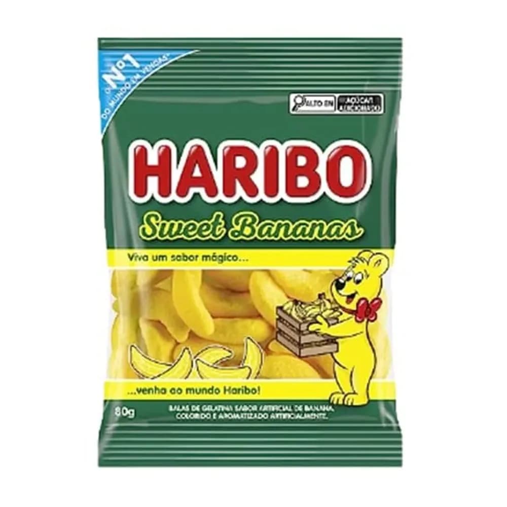 Bala de gelatina sweet bananas haribo 80g