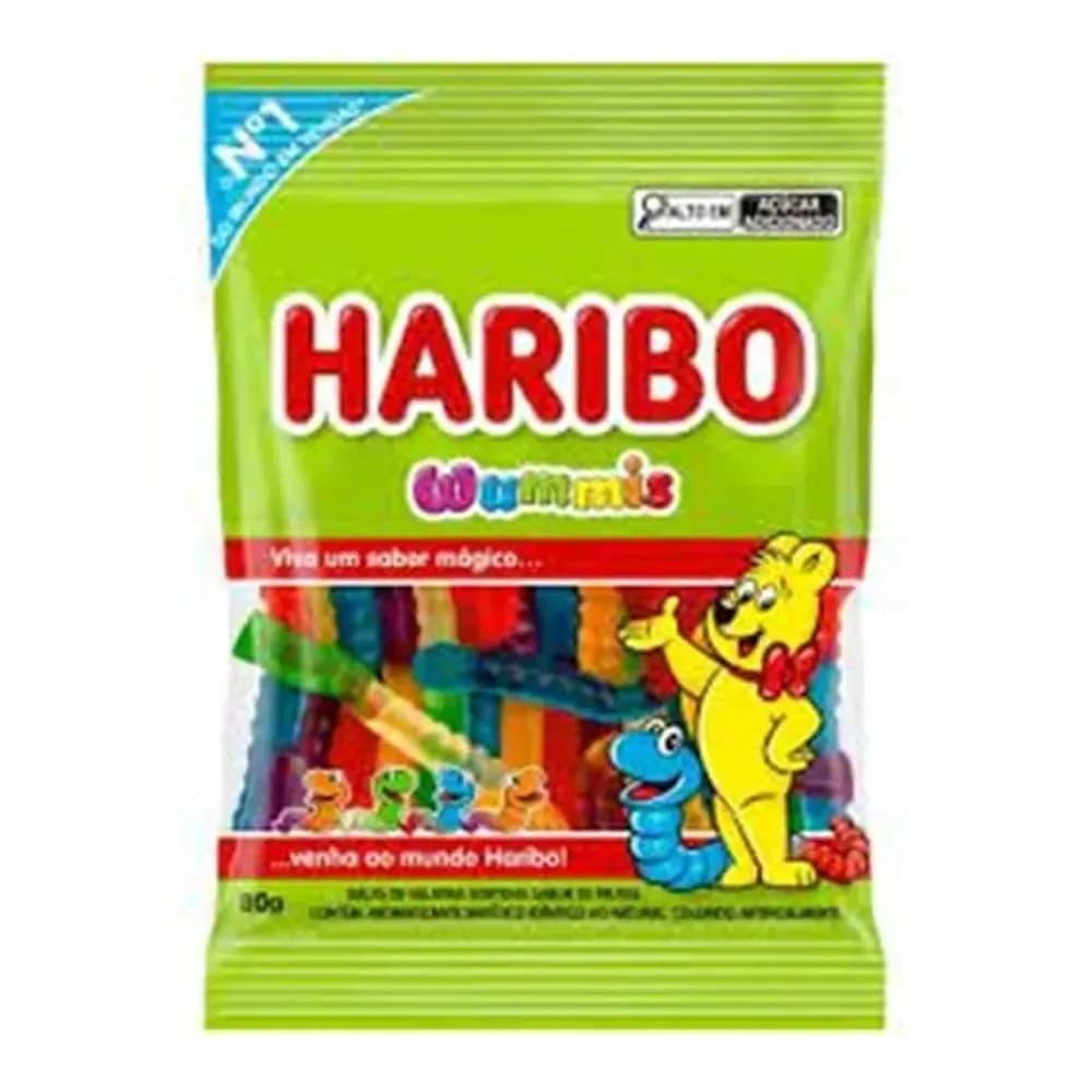 Bala de gelatina frutas wummis haribo 80g
