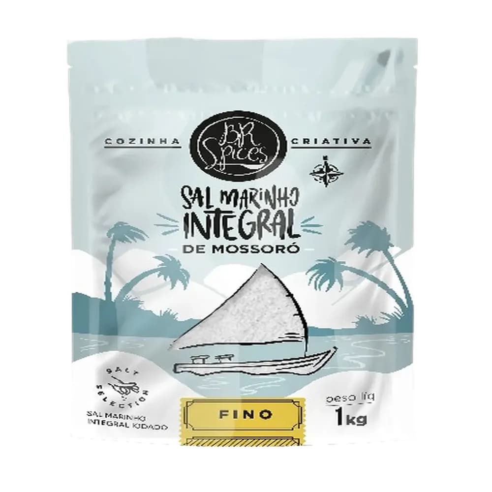 Sal marinho integral fino pouch 1kg br spices