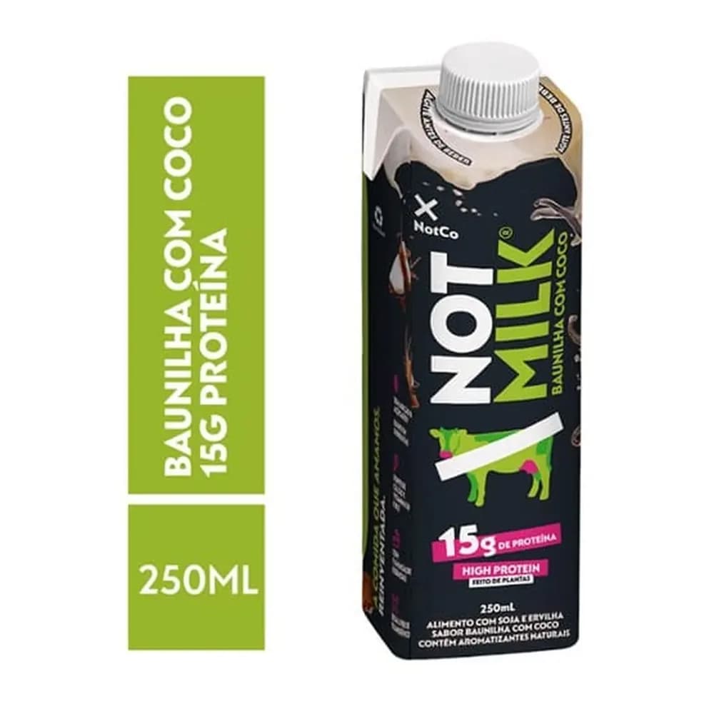 Bebida vegetal high protein sabor baunilha com coco not milk 250ml