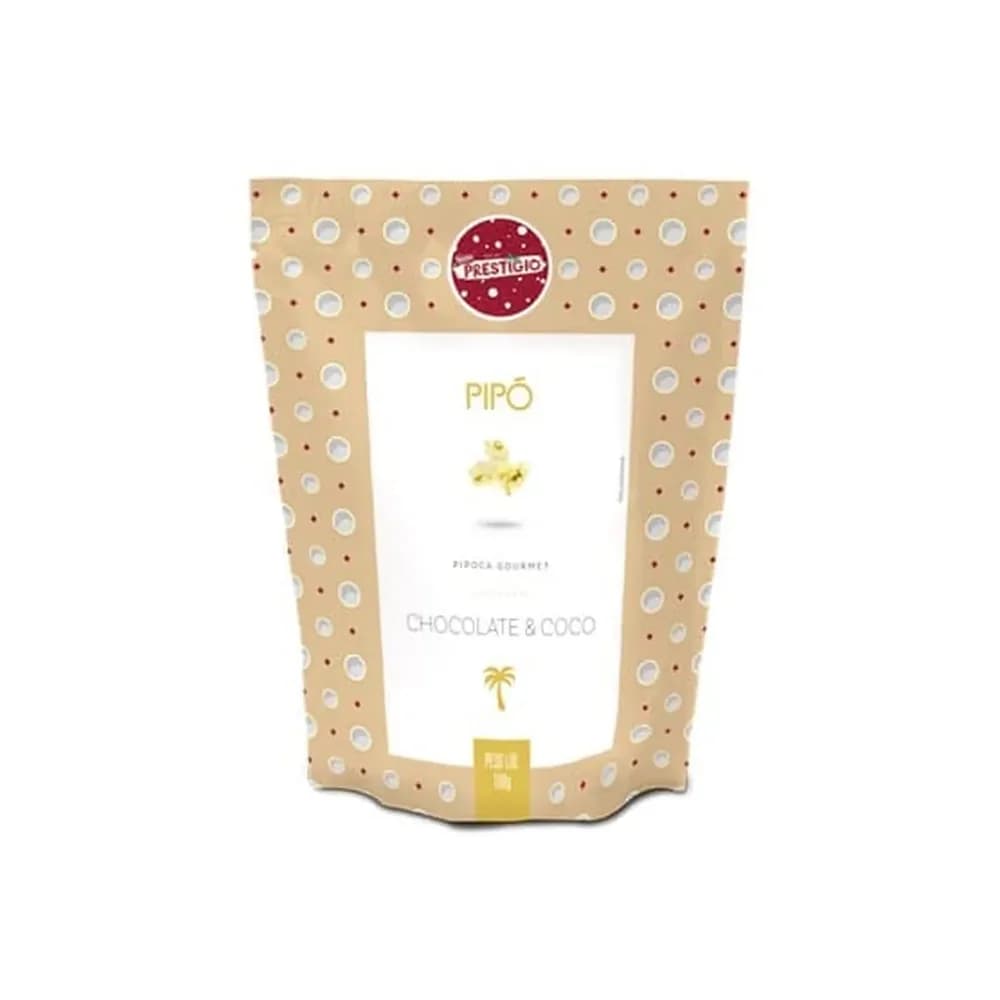 Pipoca pipo chocolate e coco sache 100g