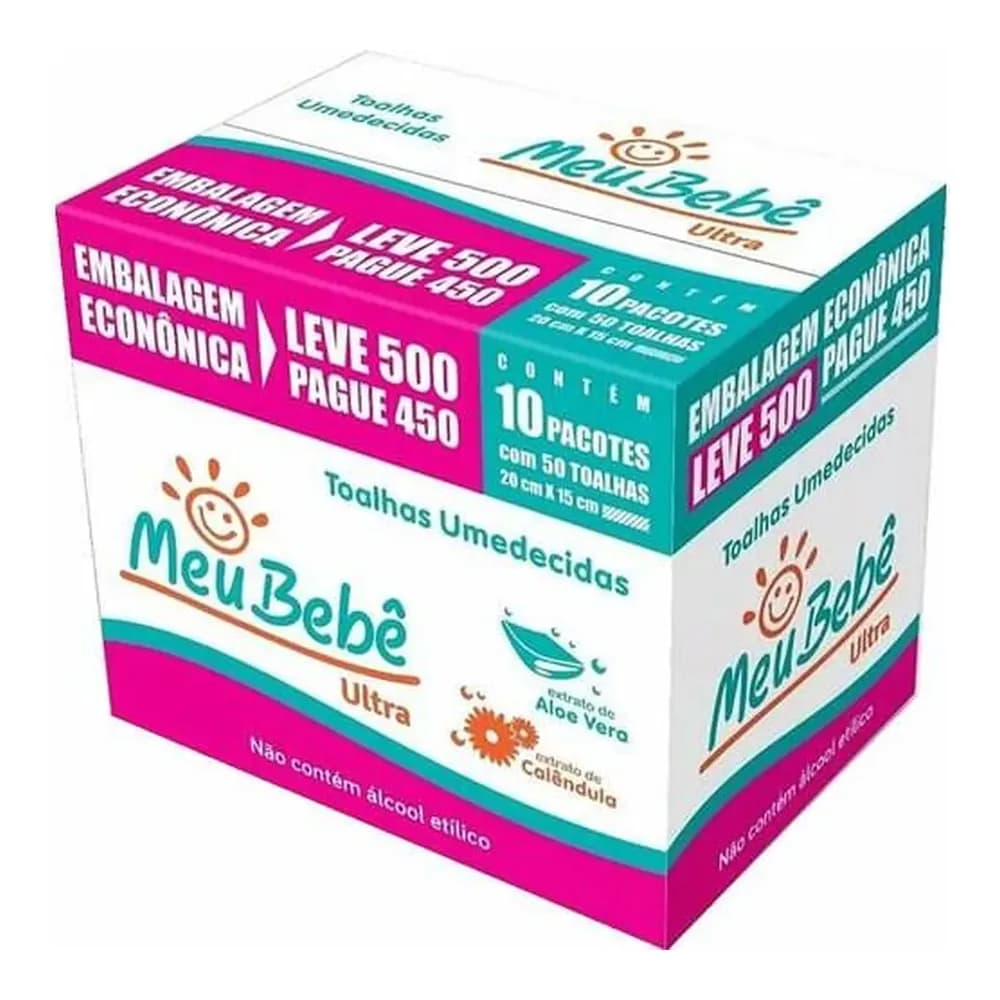 Toalhas umedecidas meu bebe ultra 500 unidades