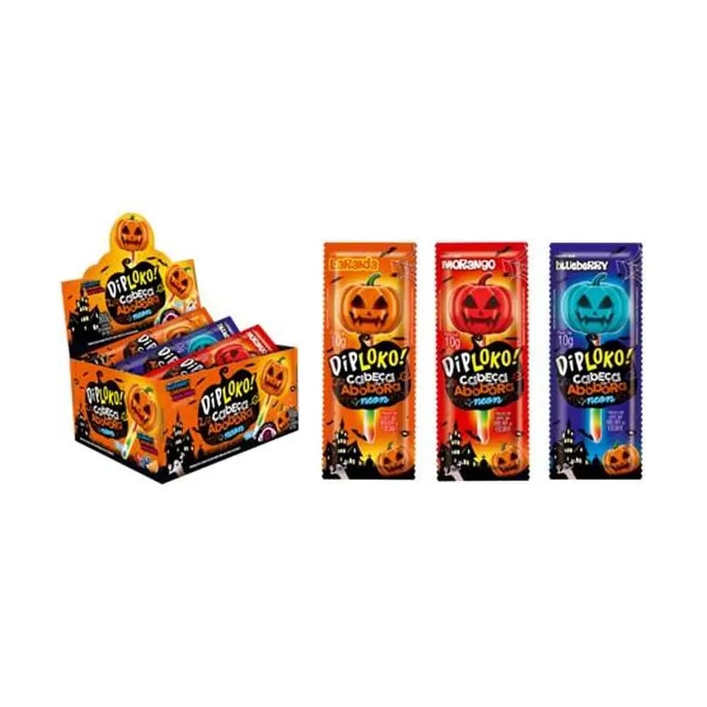 Pirulito diploko neon cabeca de abobora 10g