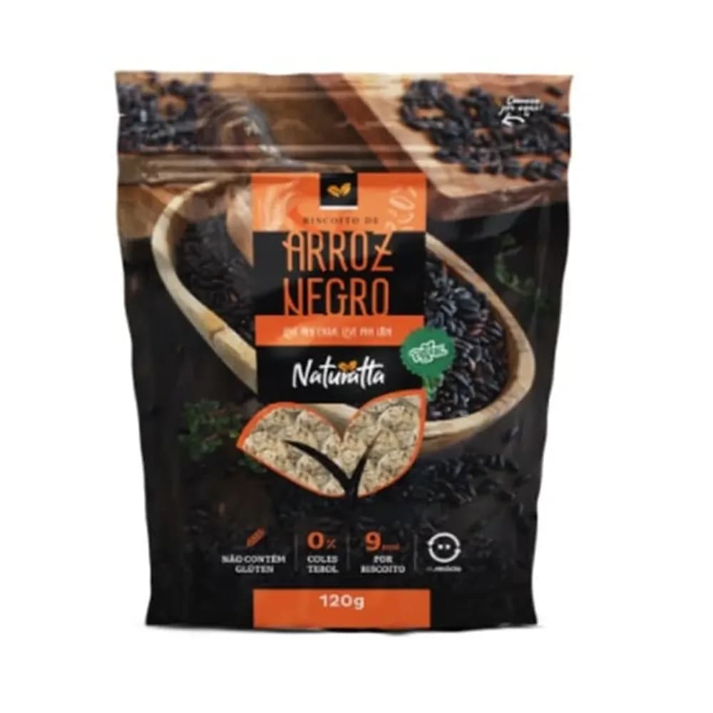 Biscoito de arroz negro naturatta 120g