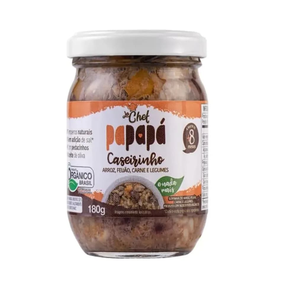 Sopinha organica de arroz feijao e carne papapa la chef 180g