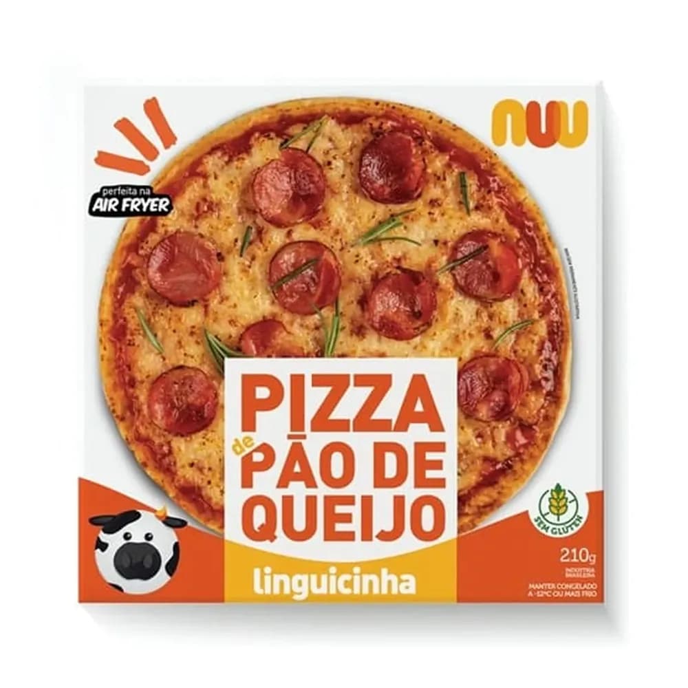 Pizza de pao queijo com linguicinha nuu 210g