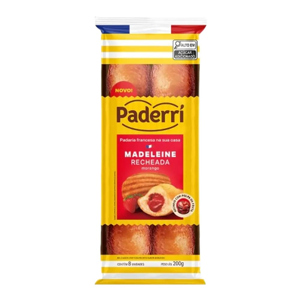 Bolinho madeleine 200g paderri morango