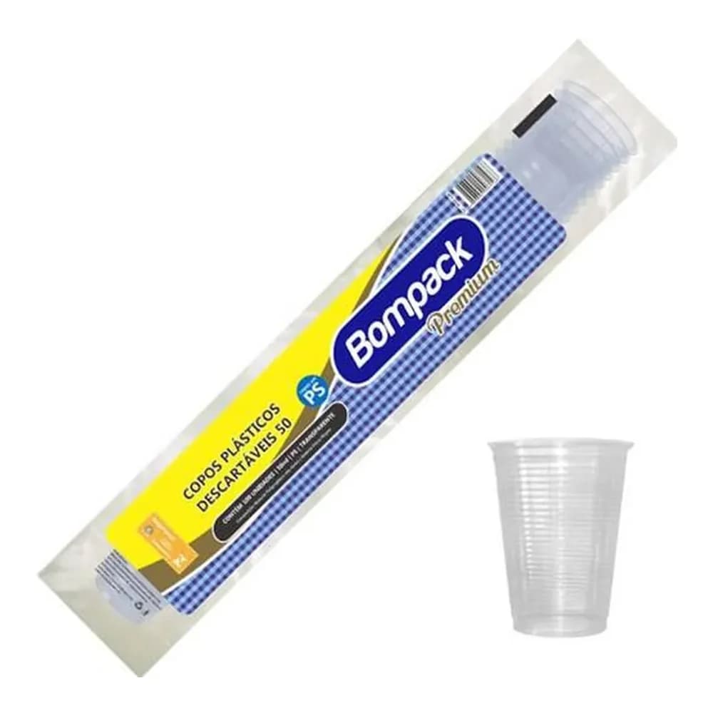 Copo descartavel bompack premium 50ml 100 unidades