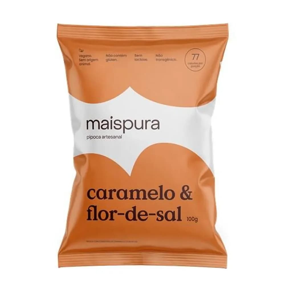Pipoca caramelo e flor de sal mais pura 100g