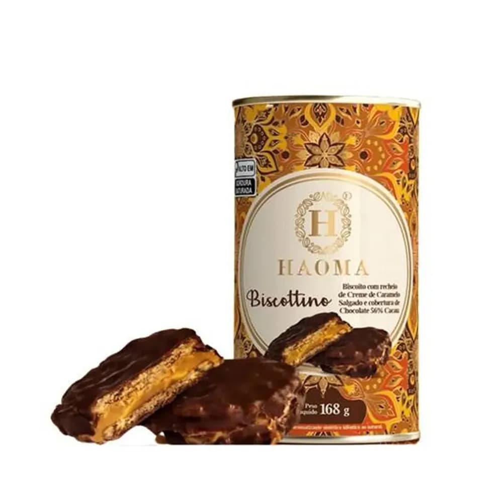Biscottino c/ cobertura chocolate 168g haoma