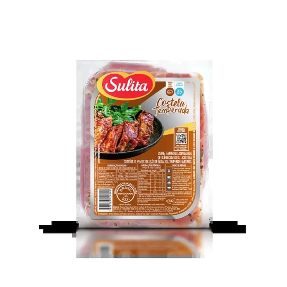 Costela suína temperada com osso gourmet sulita kg