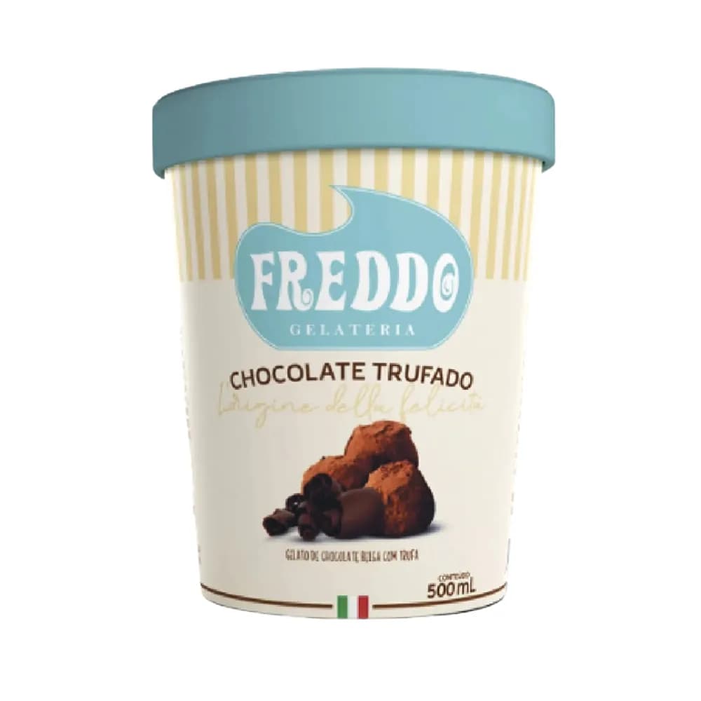 Sorvete chocolate belga trufado freddo 500ml