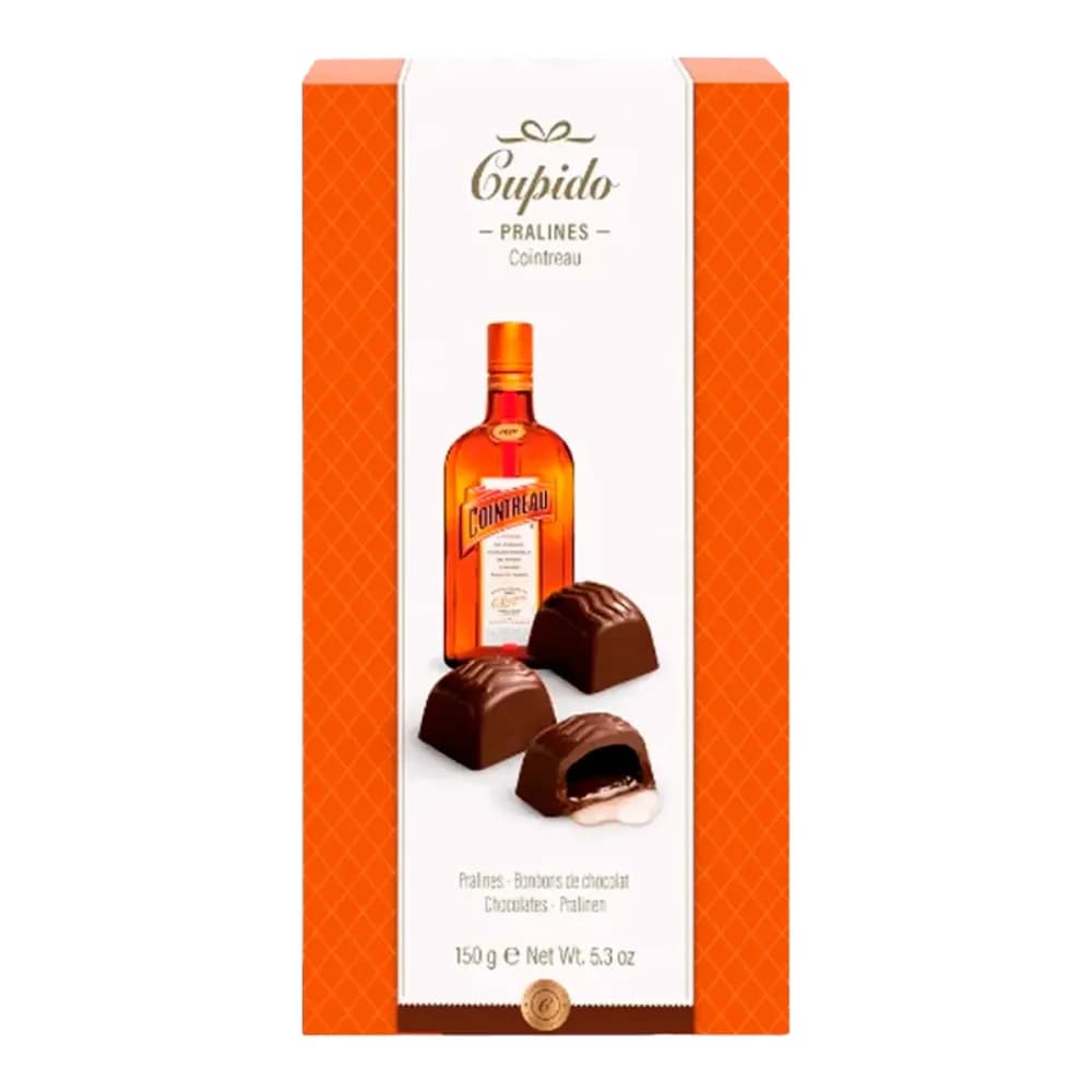 Bombom belga cupido cointreau embalagem 150g