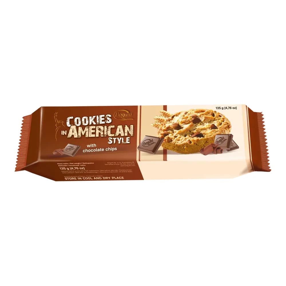 Cookies american style c/gotas de chocolate 35% cacau bogutti 135g