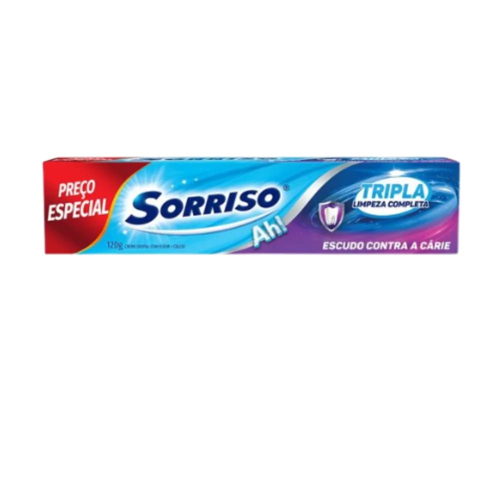 Creme dental tripla limpeza completa sorriso 120g