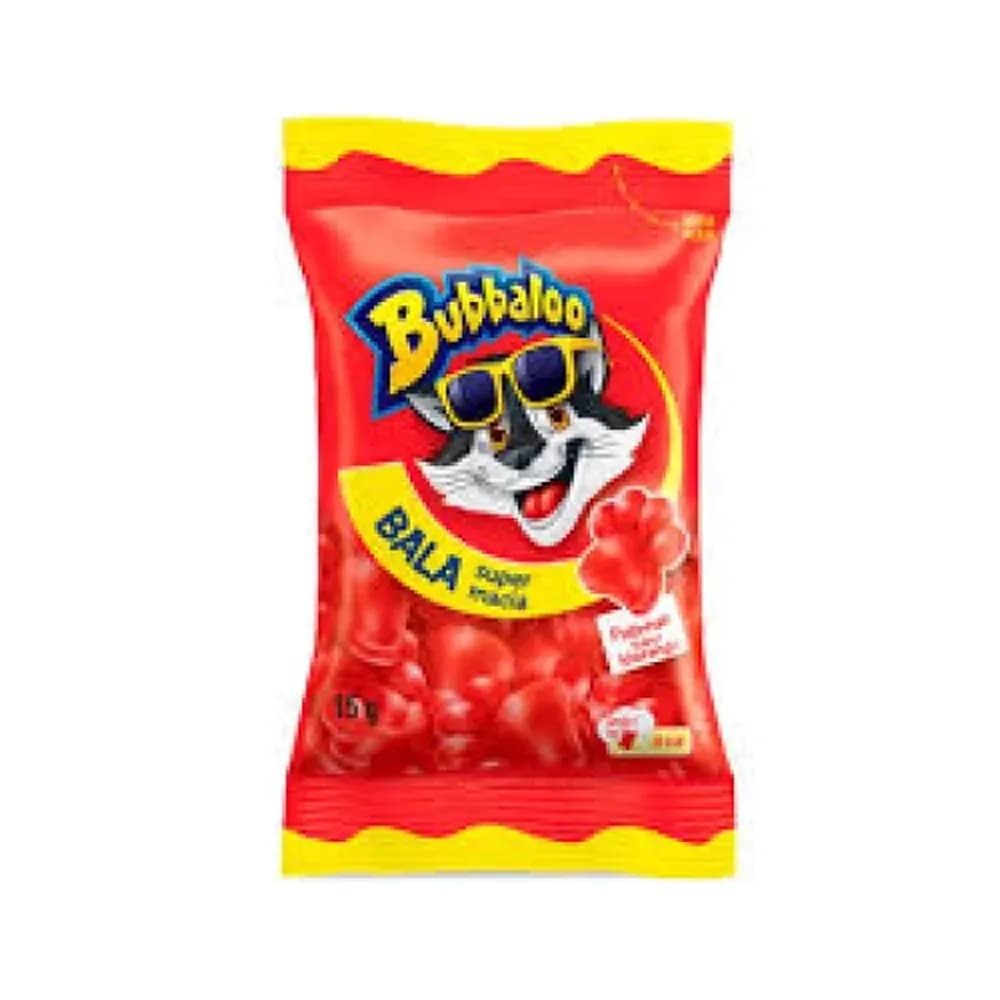 Bala macia morango sabor bubbaloo 15g