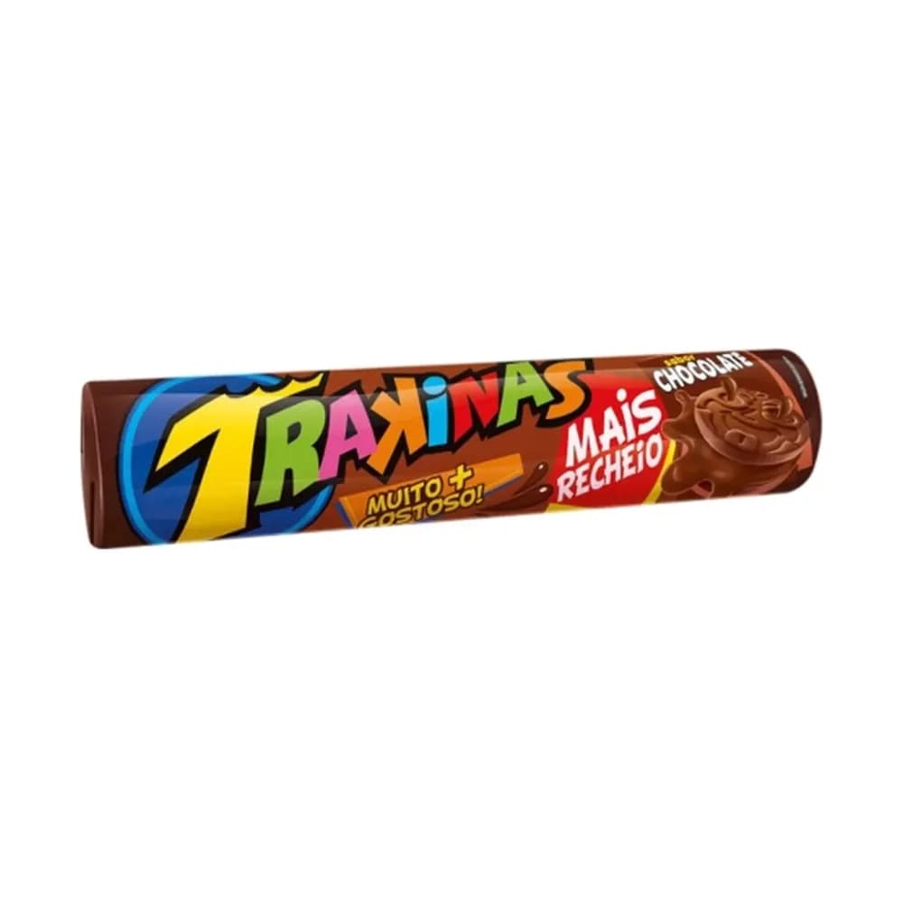 Biscoito doce recheado - trakinas chocolate embalagem 126g