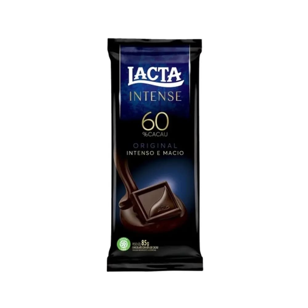 Chocolate intense amargo 60% cacau original lacta 85g