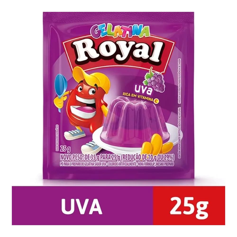 Gelatina em po sabor uva royal 25g