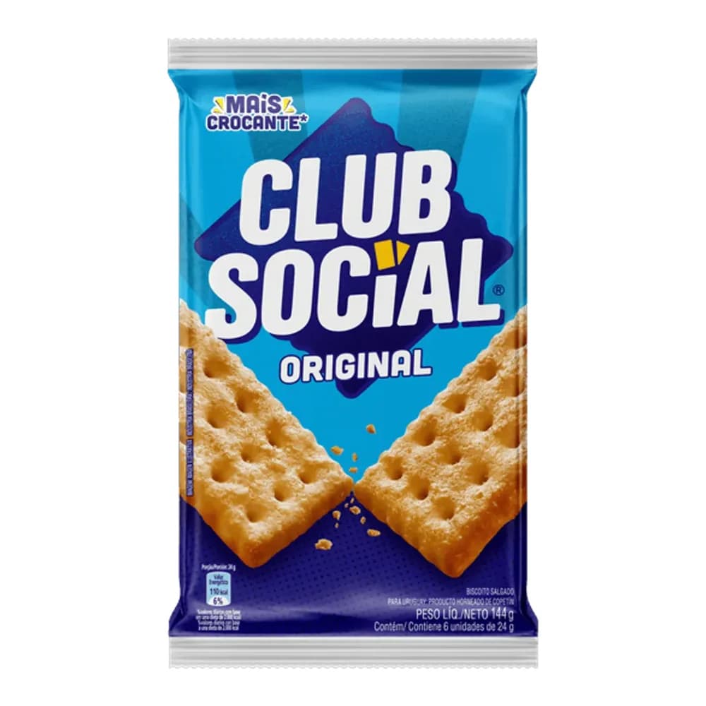 Biscoito regular original club social 144g