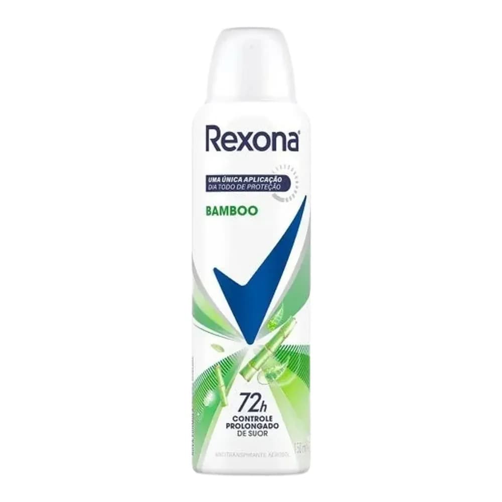 Desodorante antitranspirante feminino aerosol bamboo aloe vera rexona 150ml