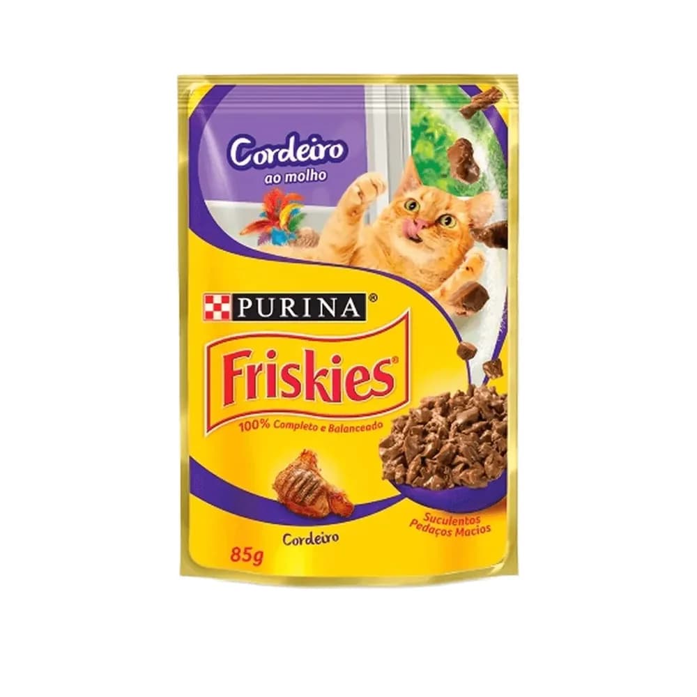 Racao para gato cordeiro ao molho friskies 85g