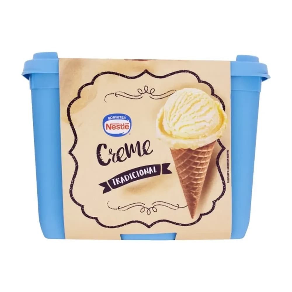 Sorvete sabor creme tradicional nestle pote 1,5l