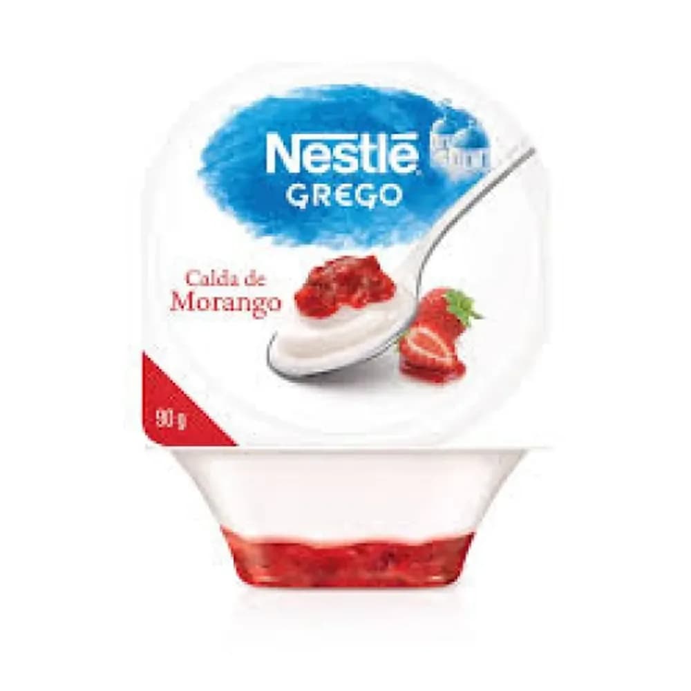 Iogurte integral grego com calda de morango nestle 90g