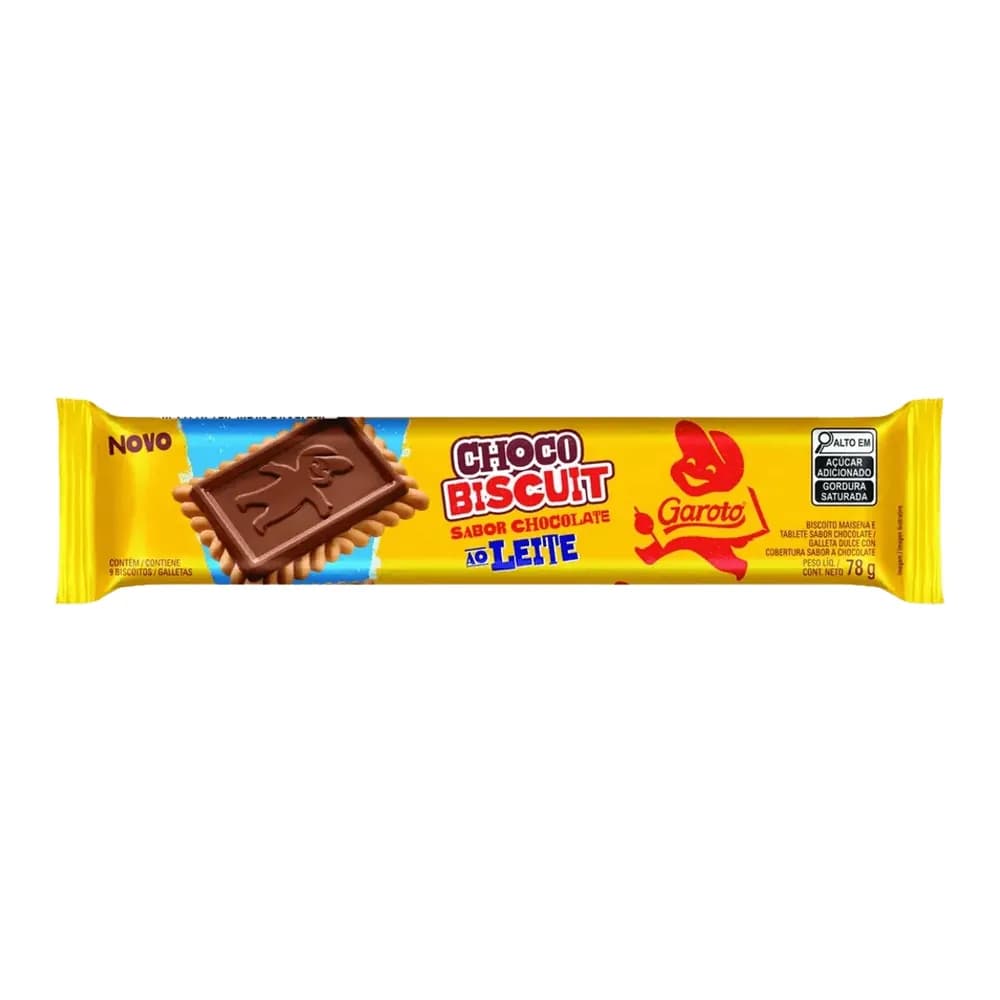 Biscoito garoto choco biscuit ao leite 78g