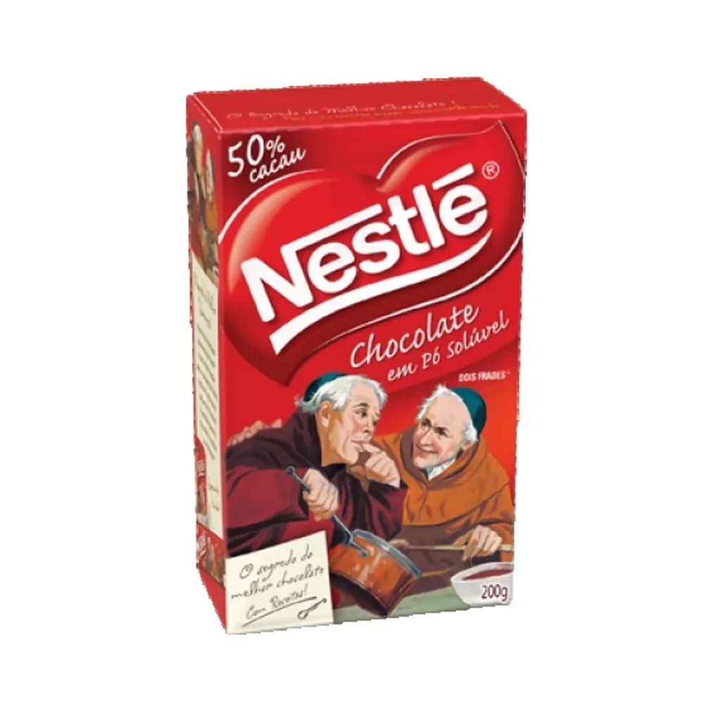 Chocolate em po soluvel 50% cacau nestle dois frades 200g