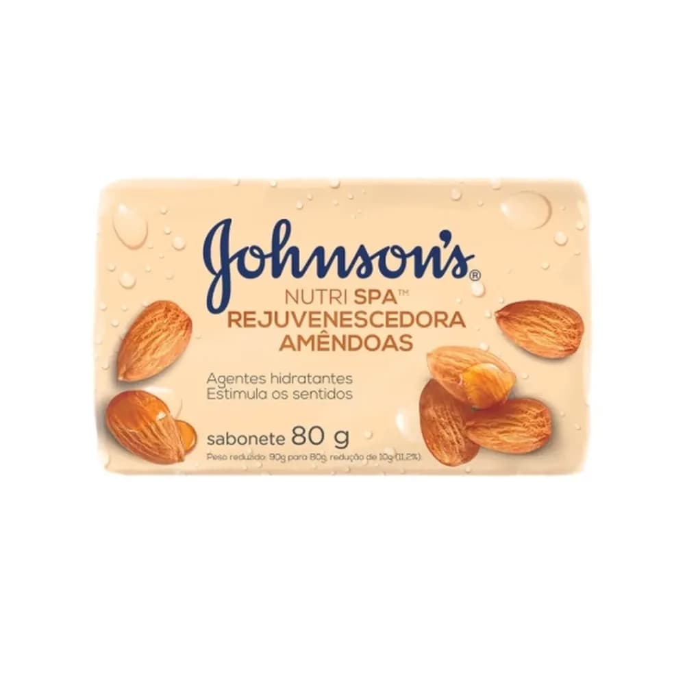 Sabonete corporal em barra nutrispa amendoas johnsons 80g