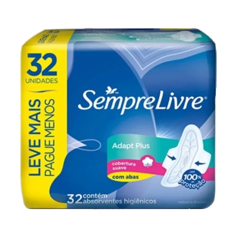 Absorvente externo adapt com abas suave sempre livre 32un