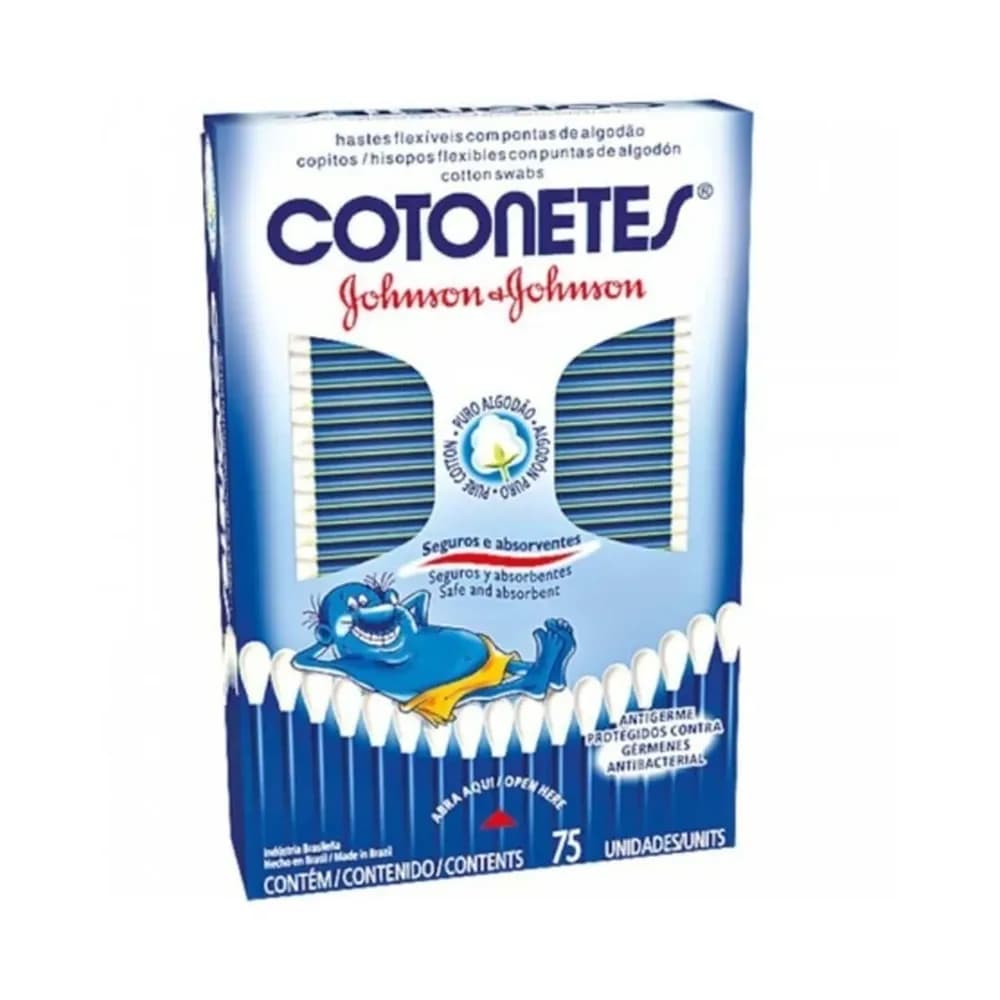 Hastes flexiveis cotonetes johnson's 75un