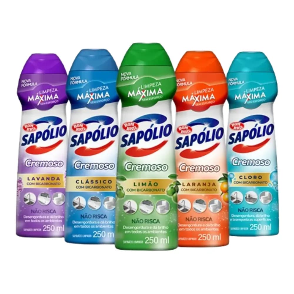 Saponaceo cremoso multiuso limao bom bril sapolio radium 250ml