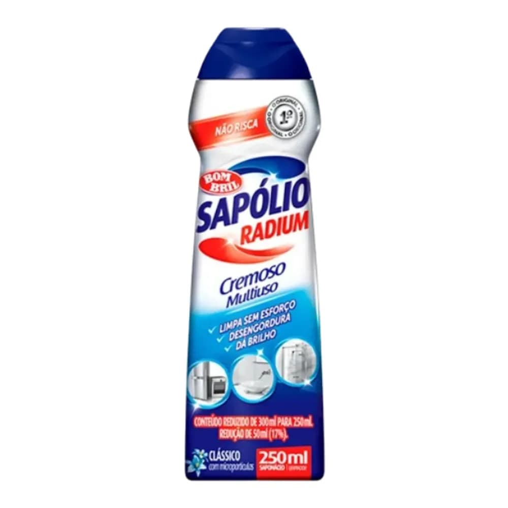 Radium cremoso multiuso com cloro sapolio 250ml