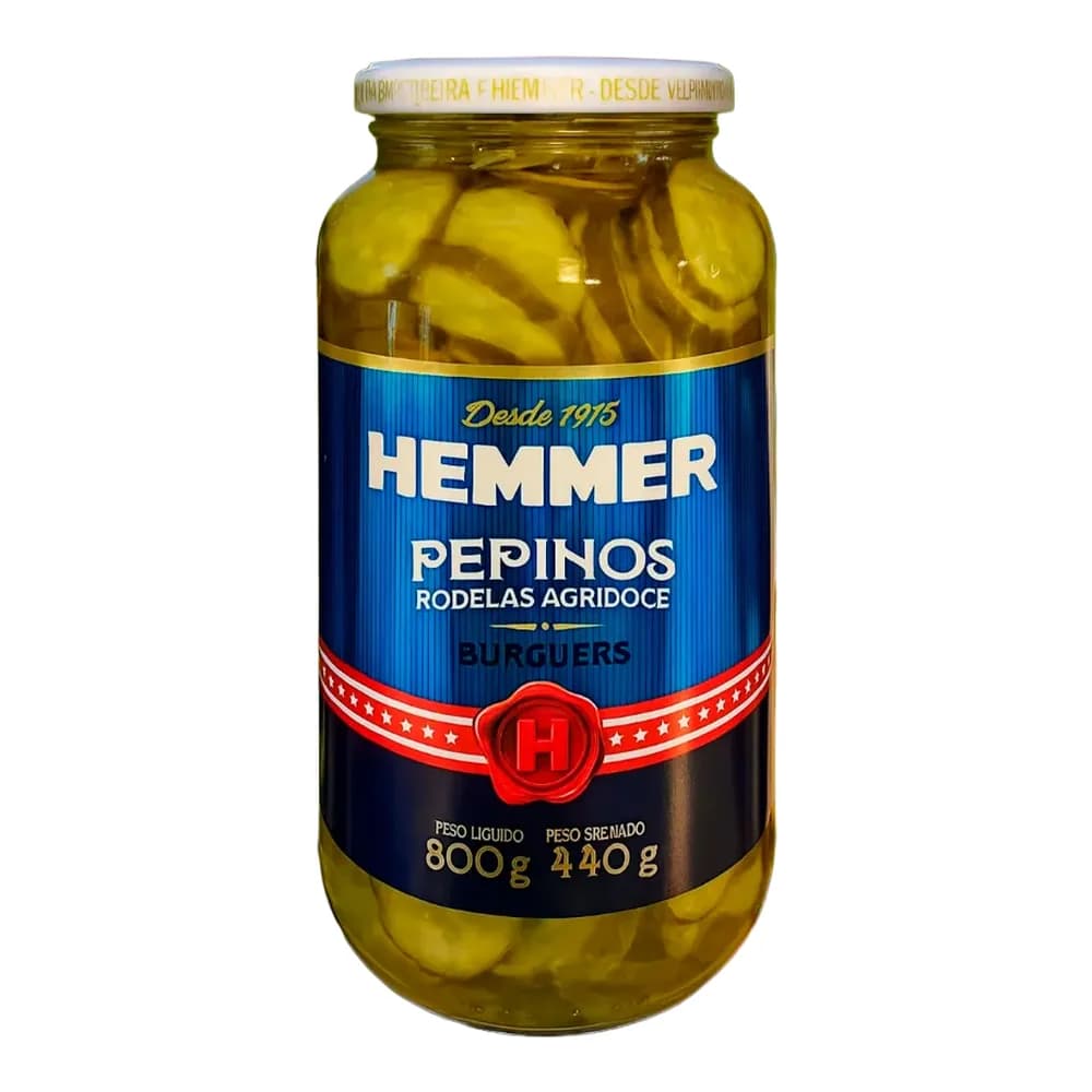 Pepino em conserva hemmer rodelas agridoce 440g