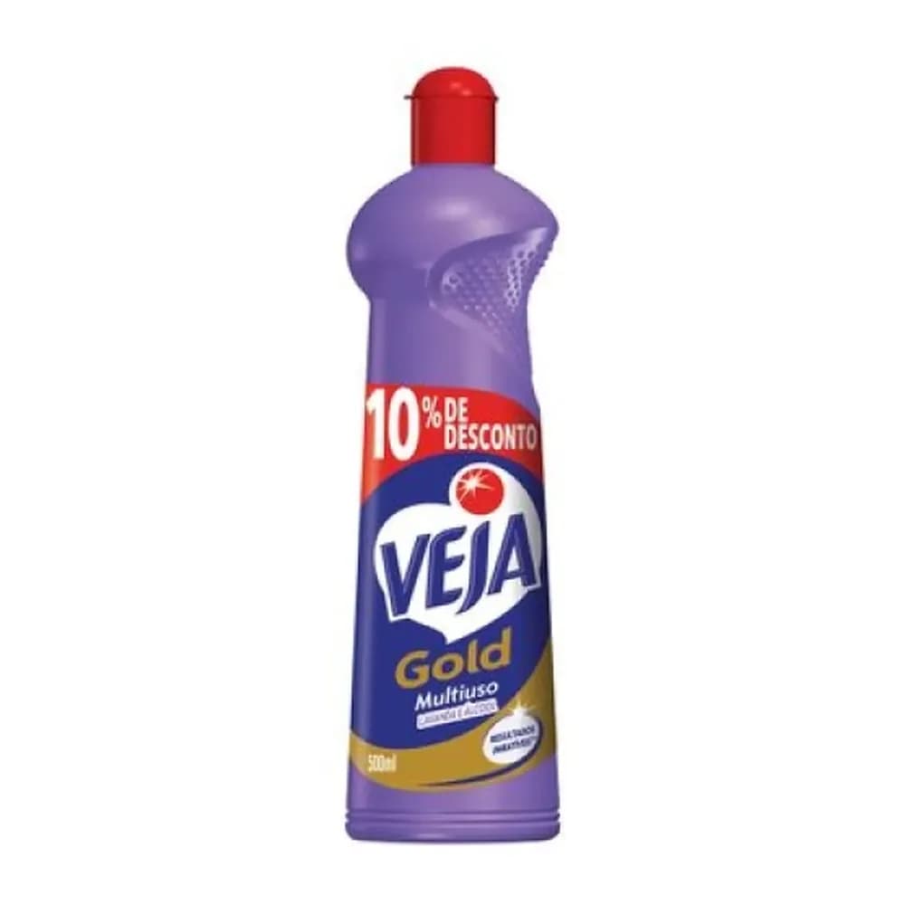 Limpador multiuso gold lavanda e alcool veja 500ml com 10% de desconto