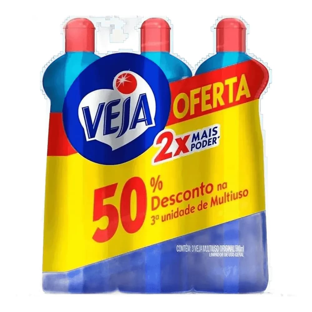 Limpador multiuso original veja gold 500ml com 3un