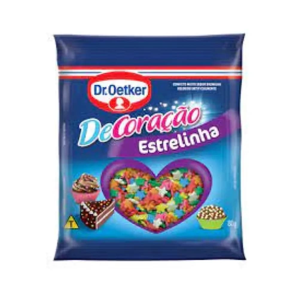 Confeitos dr oetker decoracao estrelinha embalagem 80g