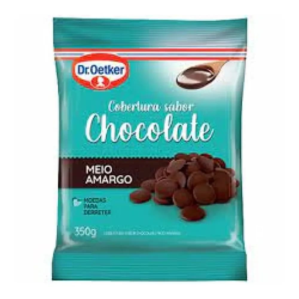 Cobertura moedas de chocolate meio amargo dr.oetker 350g