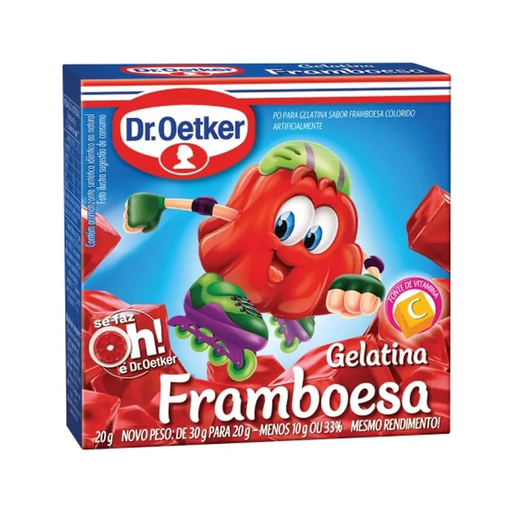 Gelatina em po oetker 20g framboesa