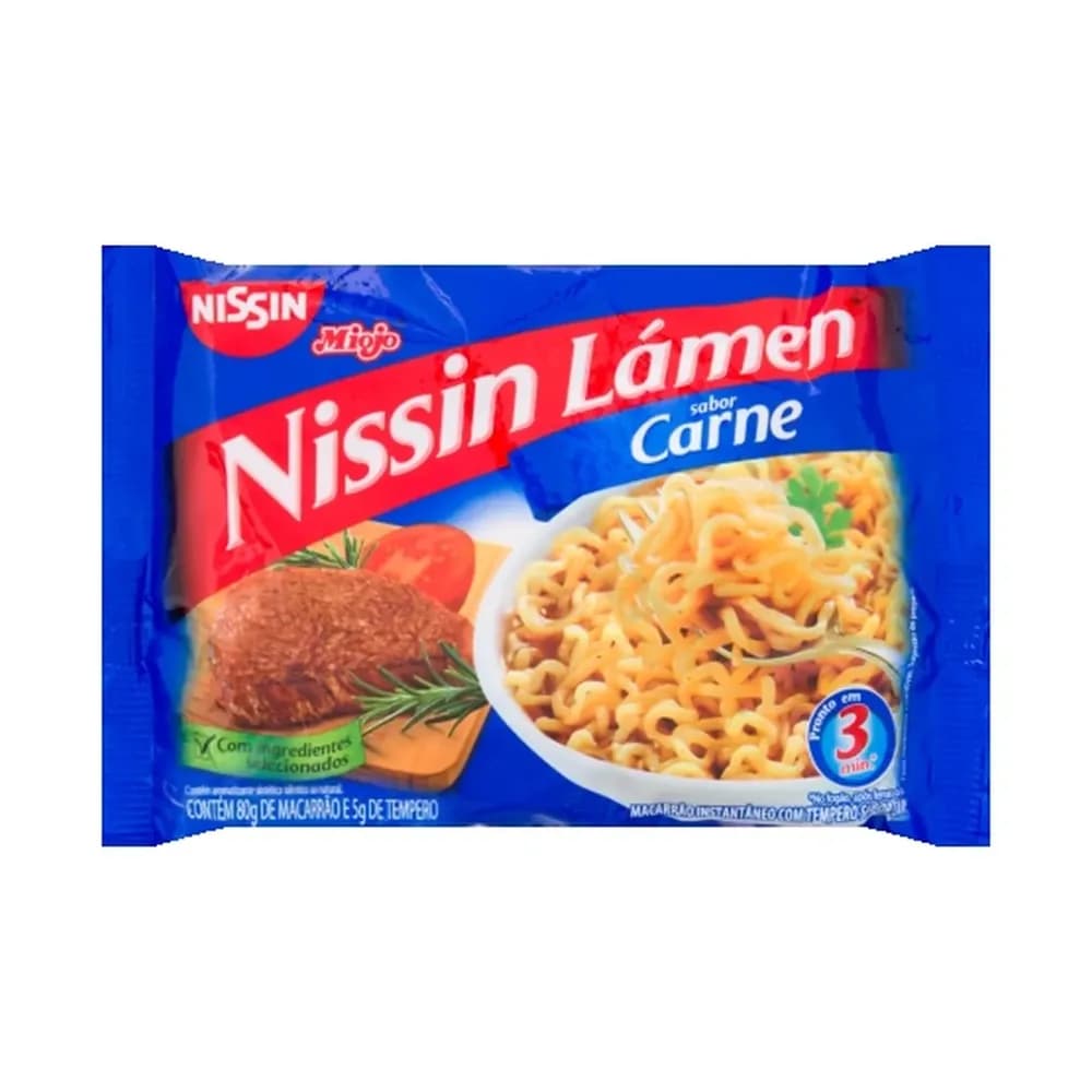 Macarrao instantaneo sabor carne nissin 85g