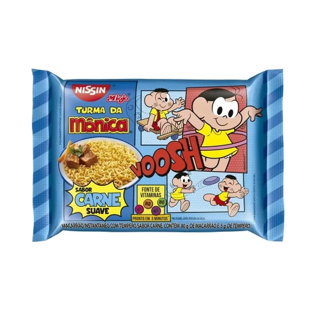 Macarrao instantaneo turma da monica carne suave nissin 85g