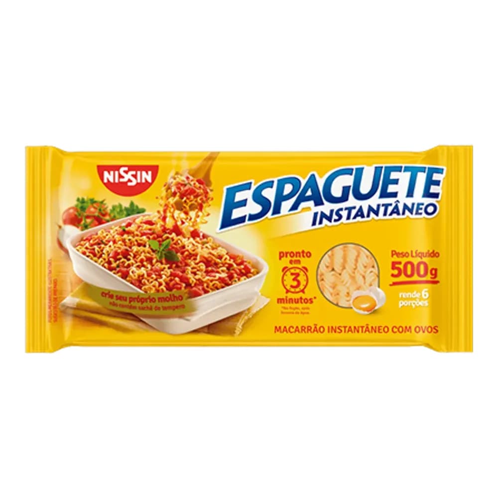 Macarrao nissin espaguete 3 minutos embalagem 500gr