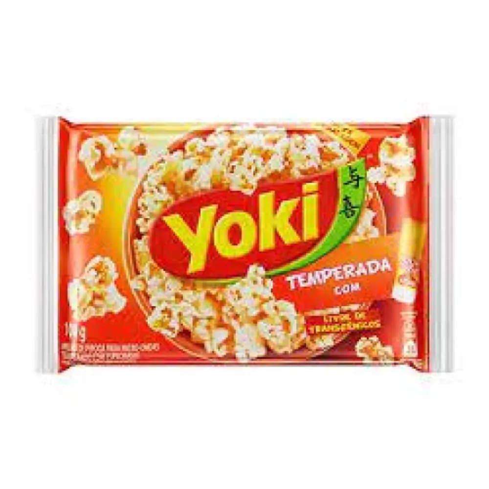Pipoca para micro-ondas temperada com toque de chef yoki pacote 100g