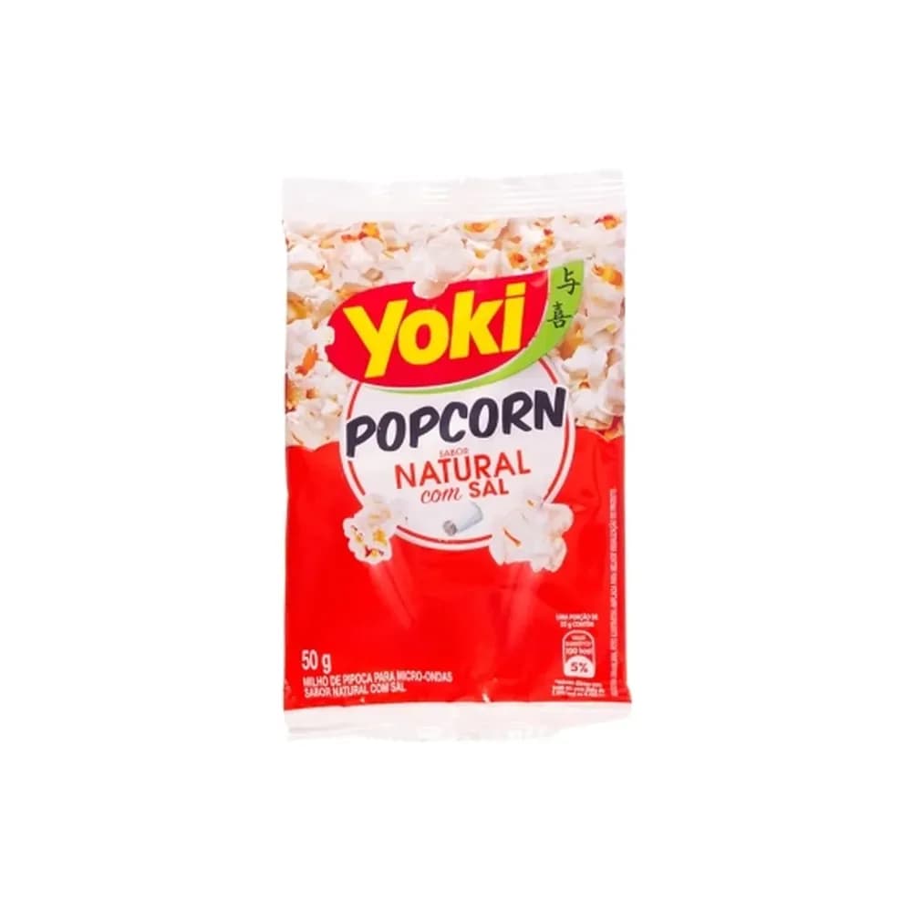 Pipoca para micro-ondas natural com sal yoki pacote 50g